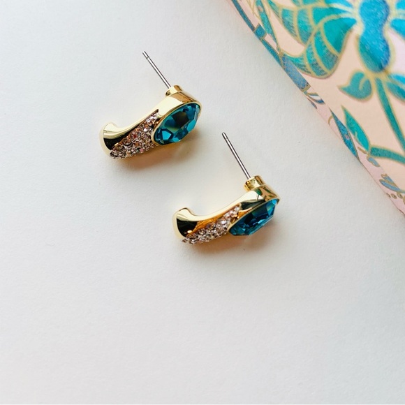 Ocean blue crystal earrings - Picture 4 of 6